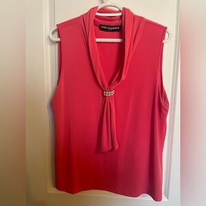 Karl Lagerfeld Women's Pink sleeveless blouse (m)